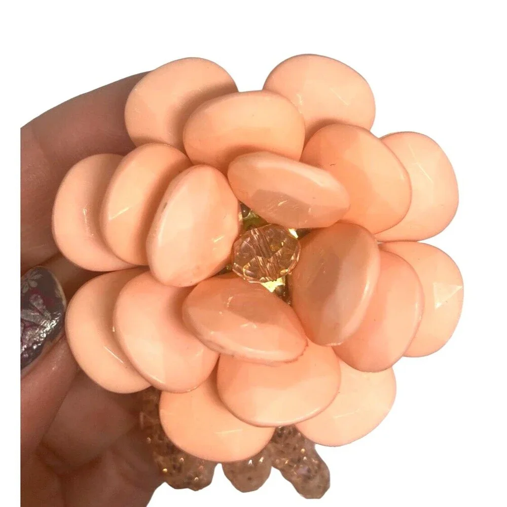NWT bracelet Fairy M Haskell Pink Flower Beaded Elastic band boho whimsygoth